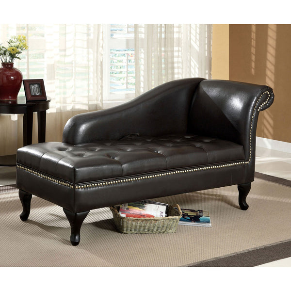 Furniture Of America Lakeport Black Transitional Storage Chaise Model CM-BN6893 - MONAVILLA