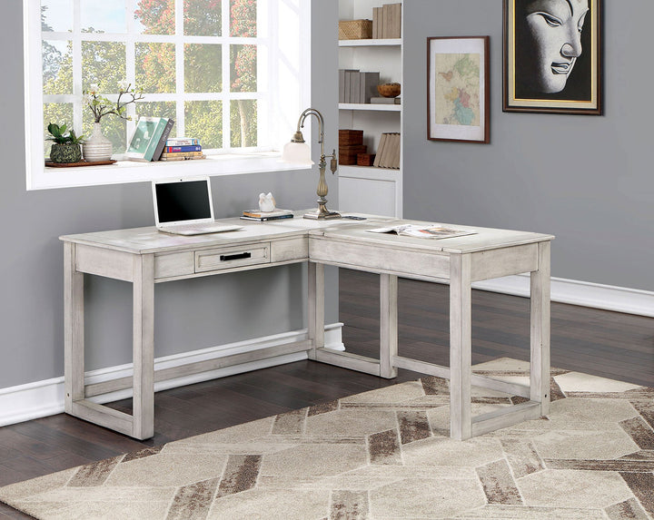 Furniture Of America Galarga Antique White Transitional Lift-Top Corner Desk Model CM-DK418WH - MONAVILLA