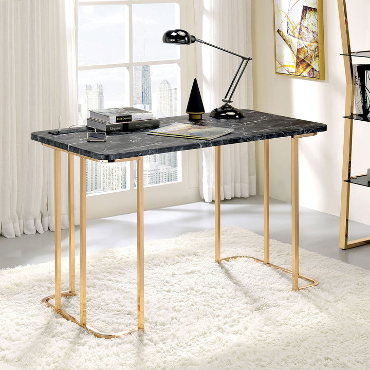 Furniture Of America Delphine Gold/Black Contemporary Desk Model CM-DK919BK - MONAVILLA