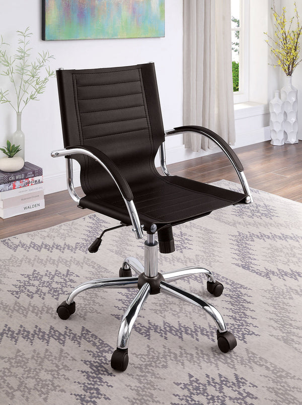 Furniture Of America Canico Black/Chrome Contemporary Office Chair Model CM-FC663BK - MONAVILLA