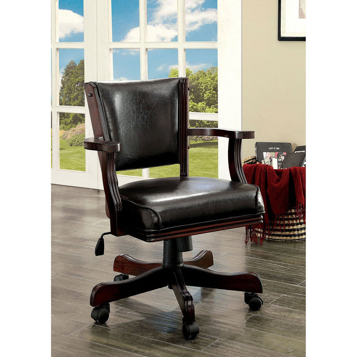 Furniture Of America Rowan Cherry Transitional Height-Adjustablearm Chair Model CM-GM340CH-AC - MONAVILLA