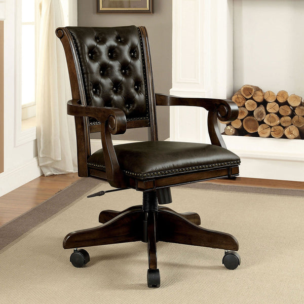 Furniture Of America Kalia Brown Transitional Height-Adjustablearm Chair Model CM-GM347AC - MONAVILLA