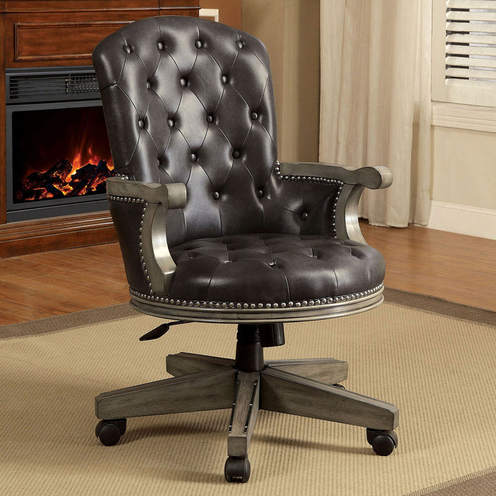 Furniture Of America Yelena Gray/Black Transitional Height-Adjustablearm Chair Model CM-GM357AC - MONAVILLA