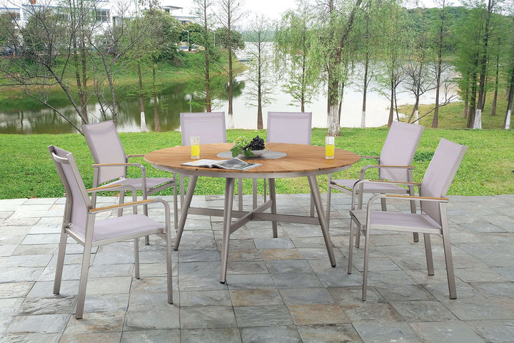 Furniture Of America Arshana Champagne/Oak Contemporary Patio Table Model CM-OT1846T - MONAVILLA