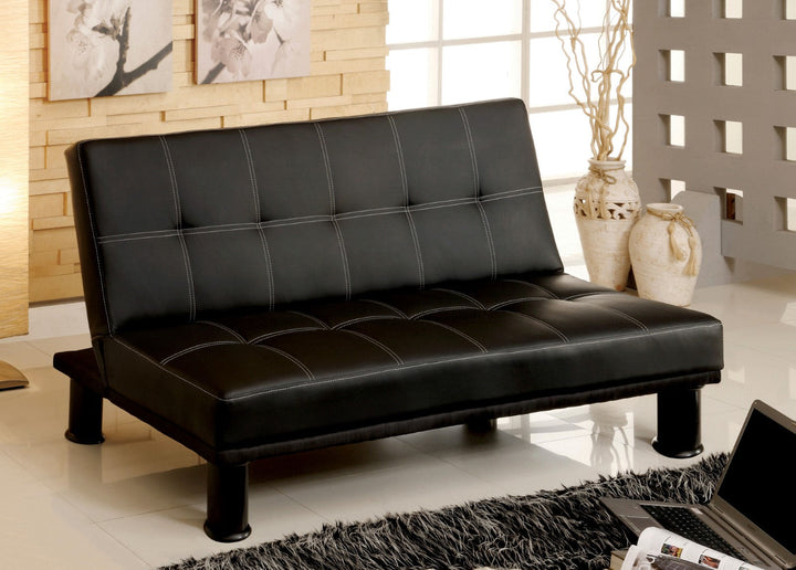 Furniture Of America Quinn Black Contemporary Leatherette Futon Sofa Model CM2394 - MONAVILLA