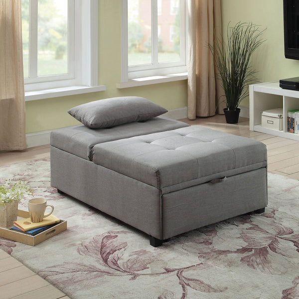 Furniture Of America Oona Gray Contemporary Futon Sofa, Gray Model CM2543GY - MONAVILLA