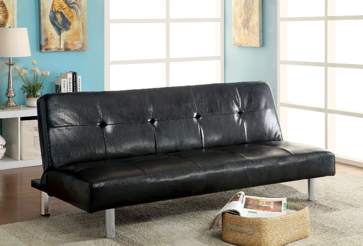 Furniture Of America Eddi Black Contemporary Futon Sofa, Black Model CM2672 - MONAVILLA