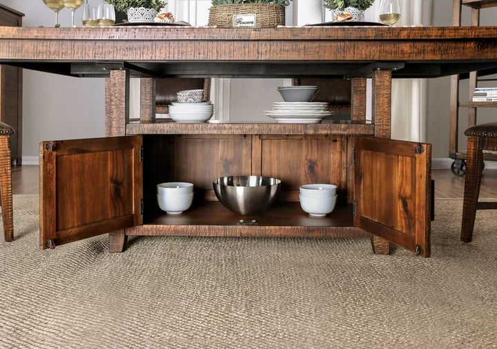 Furniture Of America Wichita Distressed Dark Oak Rustic Counter Height Table Model CM3061PT - MONAVILLA