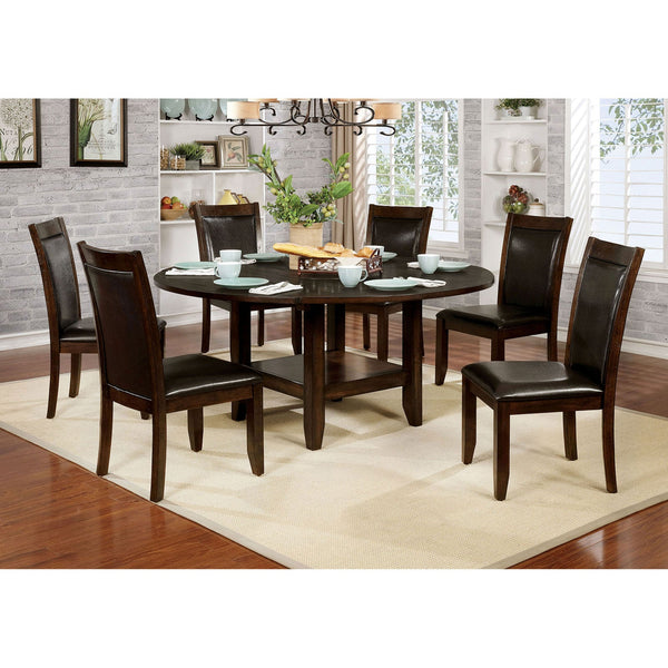 Furniture Of America Mae Brown Cherry/Espresso Transitional Round Table Model CM3152RT - MONAVILLA