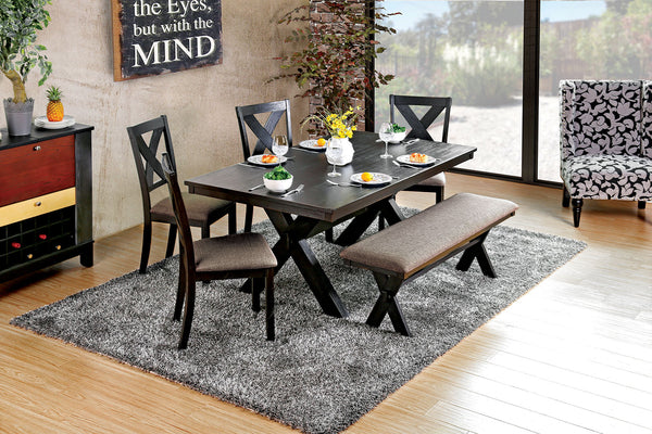 Furniture Of America Xanthe Brushed Black/Warm Gray Rustic Dining Table Model CM3172T - MONAVILLA