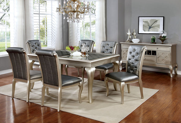 Furniture Of America Amina Champagne Transitional 66" Dining Table Model CM3219T-66 - MONAVILLA