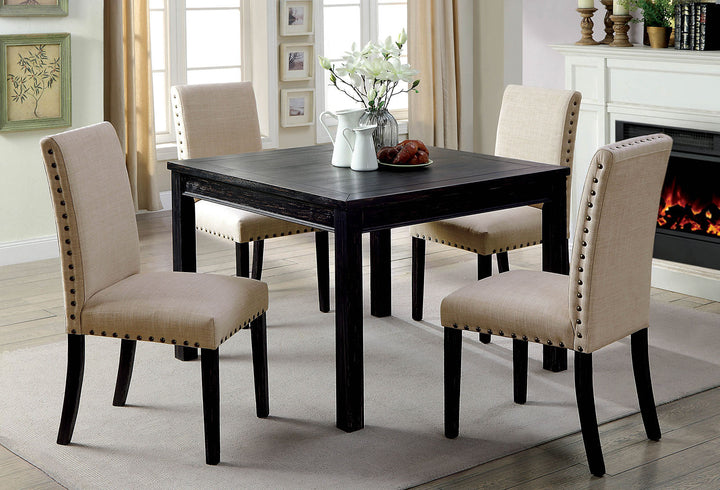 Furniture Of America Kristie Antique Black Transitional 5-Piece Dining Table Set Model CM3314T-5PK - MONAVILLA