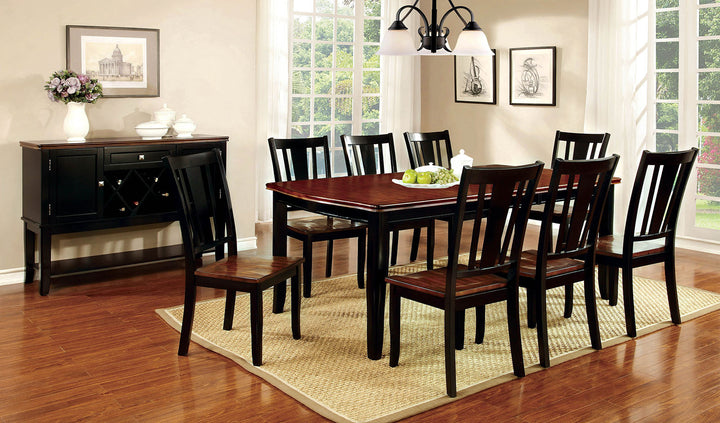 Furniture Of America Dover Black/Cherry Transitional Dining Table With 18" Leaf Model CM3326BC-T - MONAVILLA