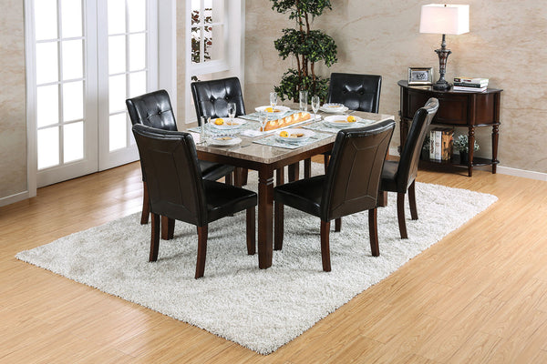 Furniture Of America Marstone Brown Cherry/Black Transitional Dining Table Model CM3368T - MONAVILLA