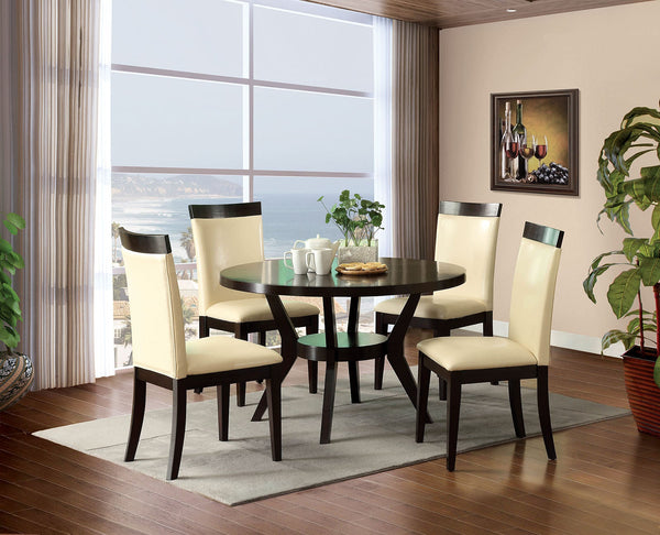 Furniture Of America Downtown Espresso Transitional Round Dining Table Model CM3424T - MONAVILLA