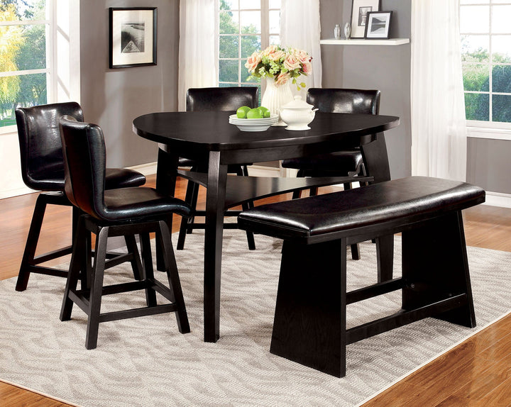 Furniture Of America Hurley Black Contemporary Counter Height Table Model CM3433PT - MONAVILLA