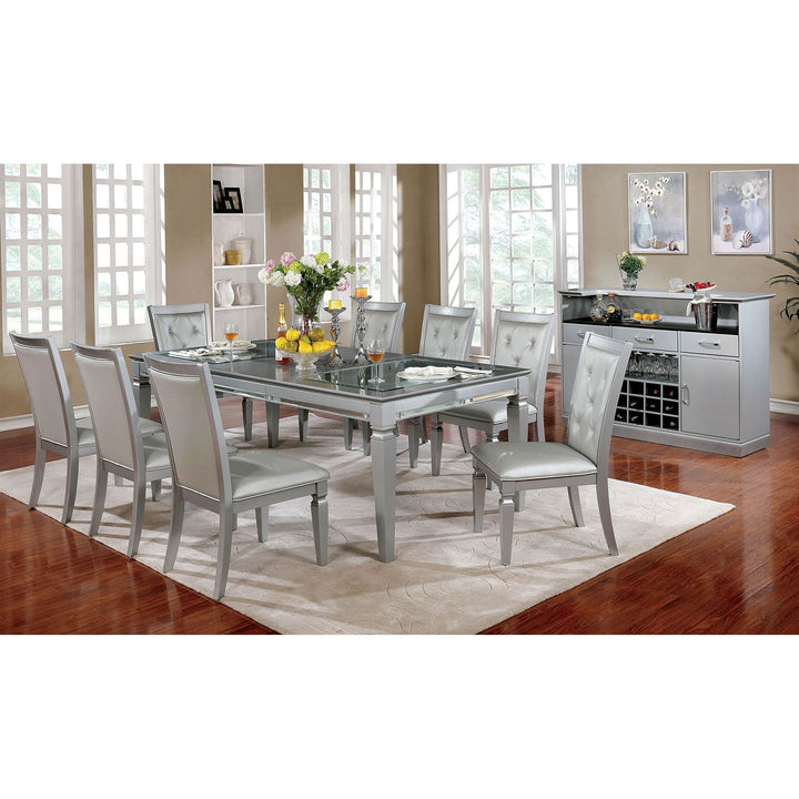 Furniture Of America Alena Silver Transitional Dining Table Model CM3452T - MONAVILLA