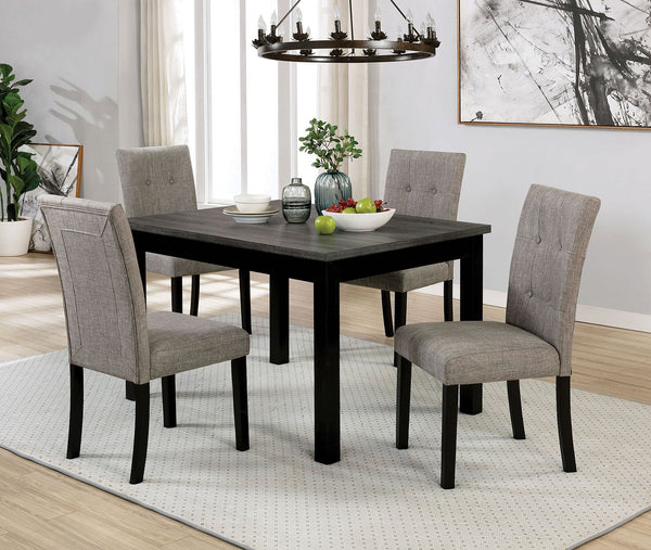 Furniture Of America Delemont Black/Gray Transitional 5-Piece Dining Table Set Model CM3480T-5PK - MONAVILLA