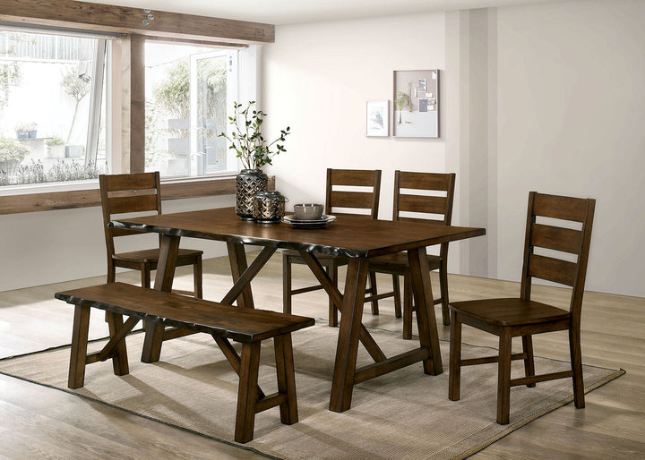 Furniture Of America Mapleton Walnut Rustic Dining Table Model CM3484T - MONAVILLA