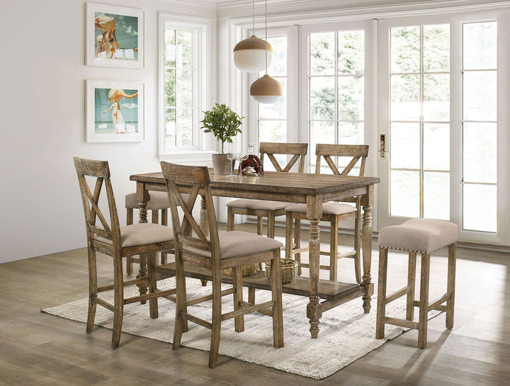 Furniture Of America Plankinton Rustic Oak Rustic Counter Height Table Model CM3492PT - MONAVILLA