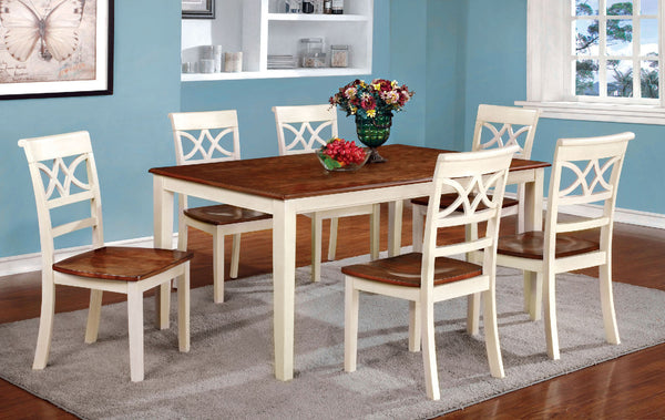 Furniture Of America Torrington Vintage White/Cherry Transitional Dining Table Model CM3552WC-T - MONAVILLA