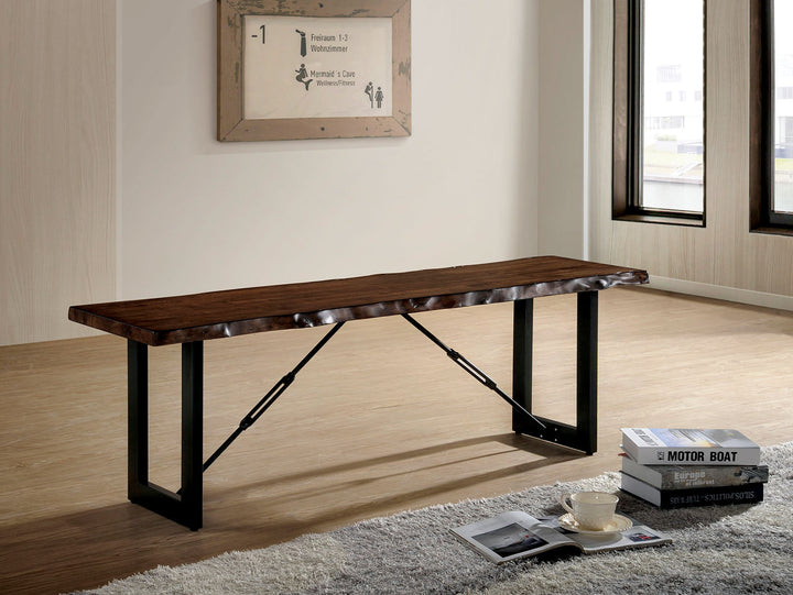 Furniture Of America Dulce Walnut/Black Industrial Dining Table Model CM3604T - MONAVILLA