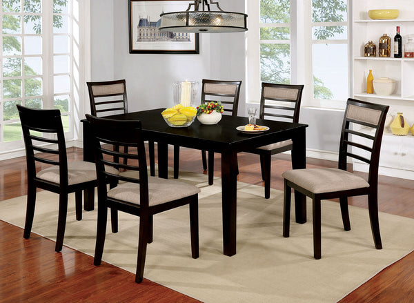 Furniture Of America Fafnir Espresso/Beige Transitional 7-Piece Dining Table Set Model CM3607EX-T-7PK - MONAVILLA