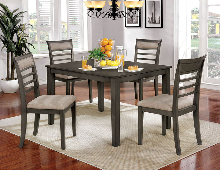 Furniture Of America Fafnir Weathered Gray/Beige Transitional 5-Piece Dining Table Set Model CM3607T-5PK - MONAVILLA