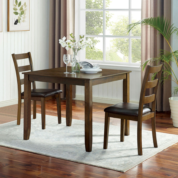 Furniture Of America Gracefield Walnut/Dark Brown Transitional 3-Piece Dining Table Set Model CM3770T-3PK - MONAVILLA