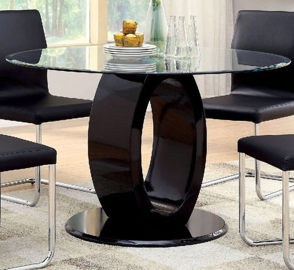 Furniture Of America Lodia Black Contemporary Round Table Model CM3825BK-RT-TABLE - MONAVILLA