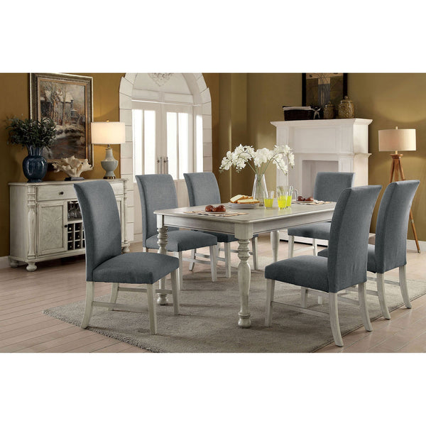 Furniture Of America Kathryn Antique White Transitional Dining Table, Antique White Model CM3872WH-T - MONAVILLA