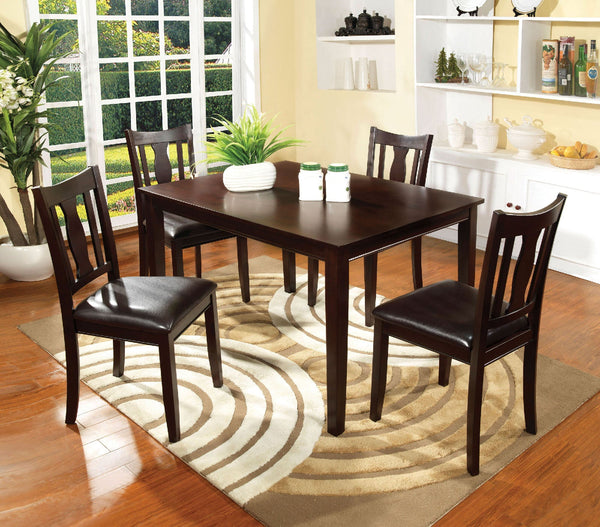 Furniture Of America Northvale Espresso Transitional 5-Piece Dining Table Set Model CM3888T-5PK - MONAVILLA