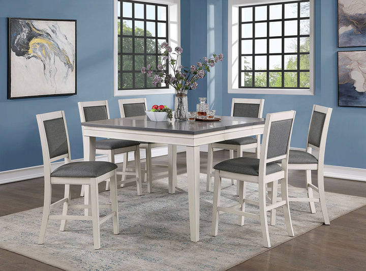 Furniture Of America Lakeshore White/Gray Transitional Counter Height Table Model CM3909PT - MONAVILLA