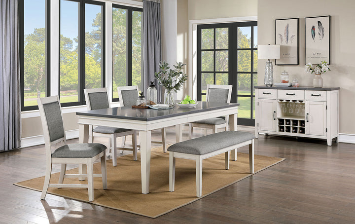 Furniture Of America Lakeshore White/Gray Transitional Dining Table Model CM3909T - MONAVILLA