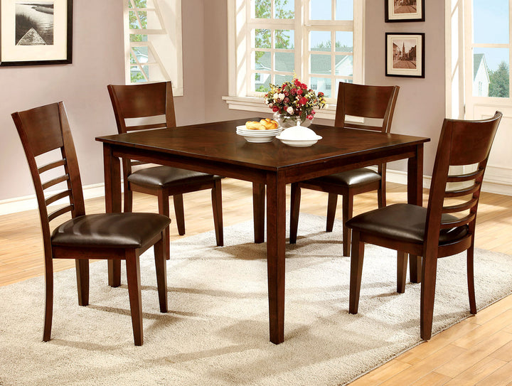 Furniture Of America Hillsview Brown Cherry/Espresso Transitional 5-Piece 48" Dining Table Set Model CM3916T-5PK - MONAVILLA