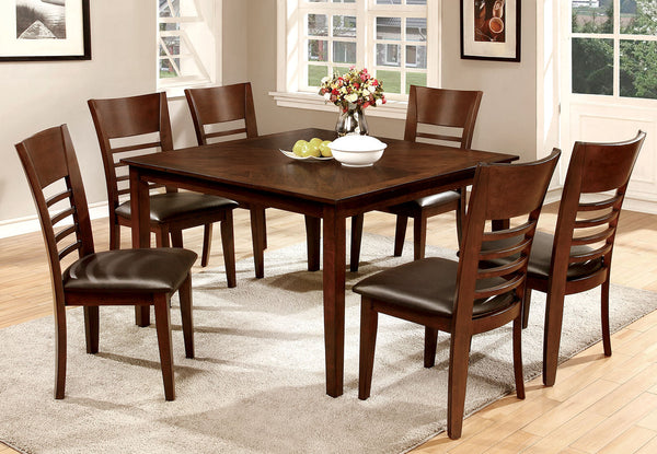 Furniture Of America Hillsview Brown Cherry/Espresso Transitional 7-Piece 48" Dining Table Set Model CM3916T-7PC - MONAVILLA