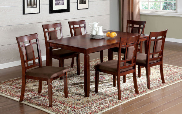 Furniture Of America Montclair Dark Cherry/Brown Transitional 7-Piece Dining Table Set Model CM3930T-7PK - MONAVILLA