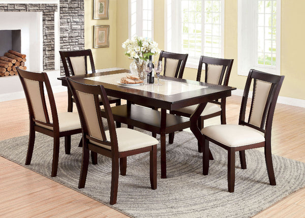 Furniture Of America Brent Dark Cherry/Ivory Transitional Dining Table Model CM3984T - MONAVILLA