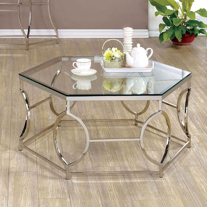 Furniture Of America Zola Chrome Contemporary Coffee Table Model CM4160C - MONAVILLA