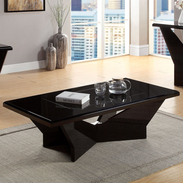 Furniture Of America Dubendorf Black Contemporary Coffee Table, Black Model CM4183BK-C - MONAVILLA