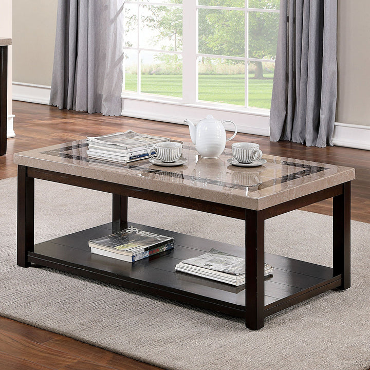 Furniture Of America Rosetta Dark Walnut Transitional Coffee Table Model CM4187C - MONAVILLA