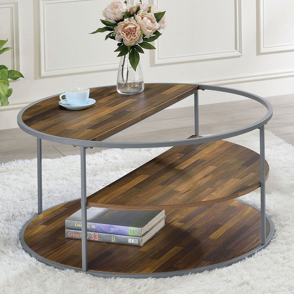 Furniture Of America Orrin Gray/Walnut Industrial Coffee Table Model CM4396GY-C - MONAVILLA