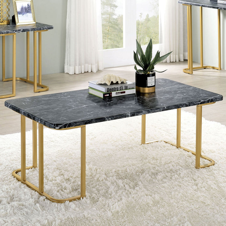 Furniture Of America Calista Gold/Black Contemporary Coffee Table Model CM4564BK-C - MONAVILLA