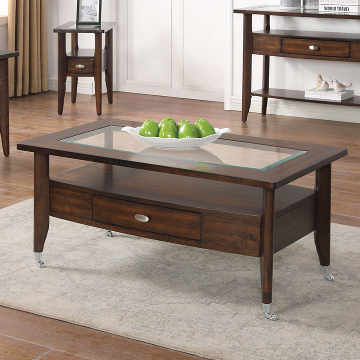 Furniture Of America Riverdale Dark Walnut Transitional Coffee Table, Dark Walnut Model CM4905WN-C - MONAVILLA