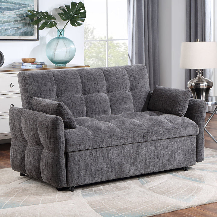 Furniture Of America Lanberis Gray Transitional Futon Sofa With Pillows, Gray Model CM6255GY - MONAVILLA