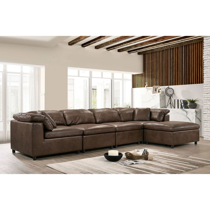 Furniture Of America Tamera Brown Contemporary Sectional Model CM6472-SECT-L - MONAVILLA