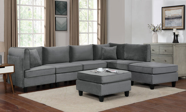 Furniture Of America Sandrine Gray Contemporary Sectional, Large Model CM6499-SECT-L - MONAVILLA