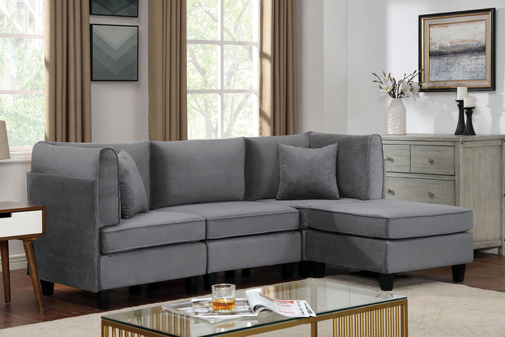 Furniture Of America Sandrine Gray Contemporary Sectional, Small Model CM6499-SECT-S - MONAVILLA