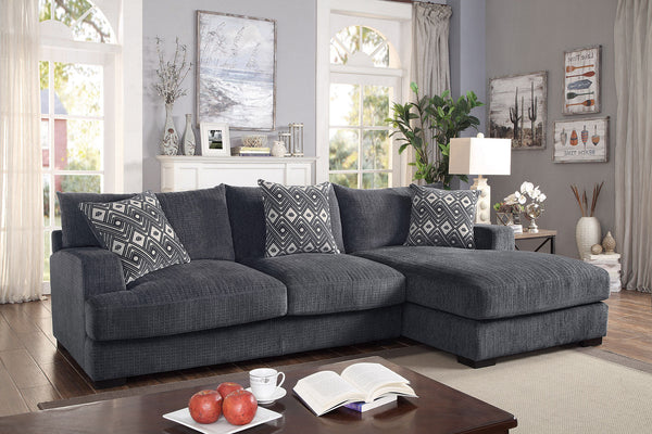 Furniture Of America Kaylee Gray Contemporary L-Shaped Sectional, Right Chaise Model CM6587-SECT-L-R - MONAVILLA