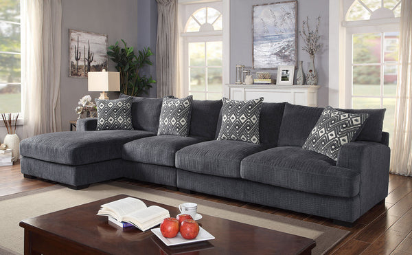 Furniture Of America Kaylee Gray Contemporary Large L-Shaped Sectional Model CM6587-SECT-LL - MONAVILLA